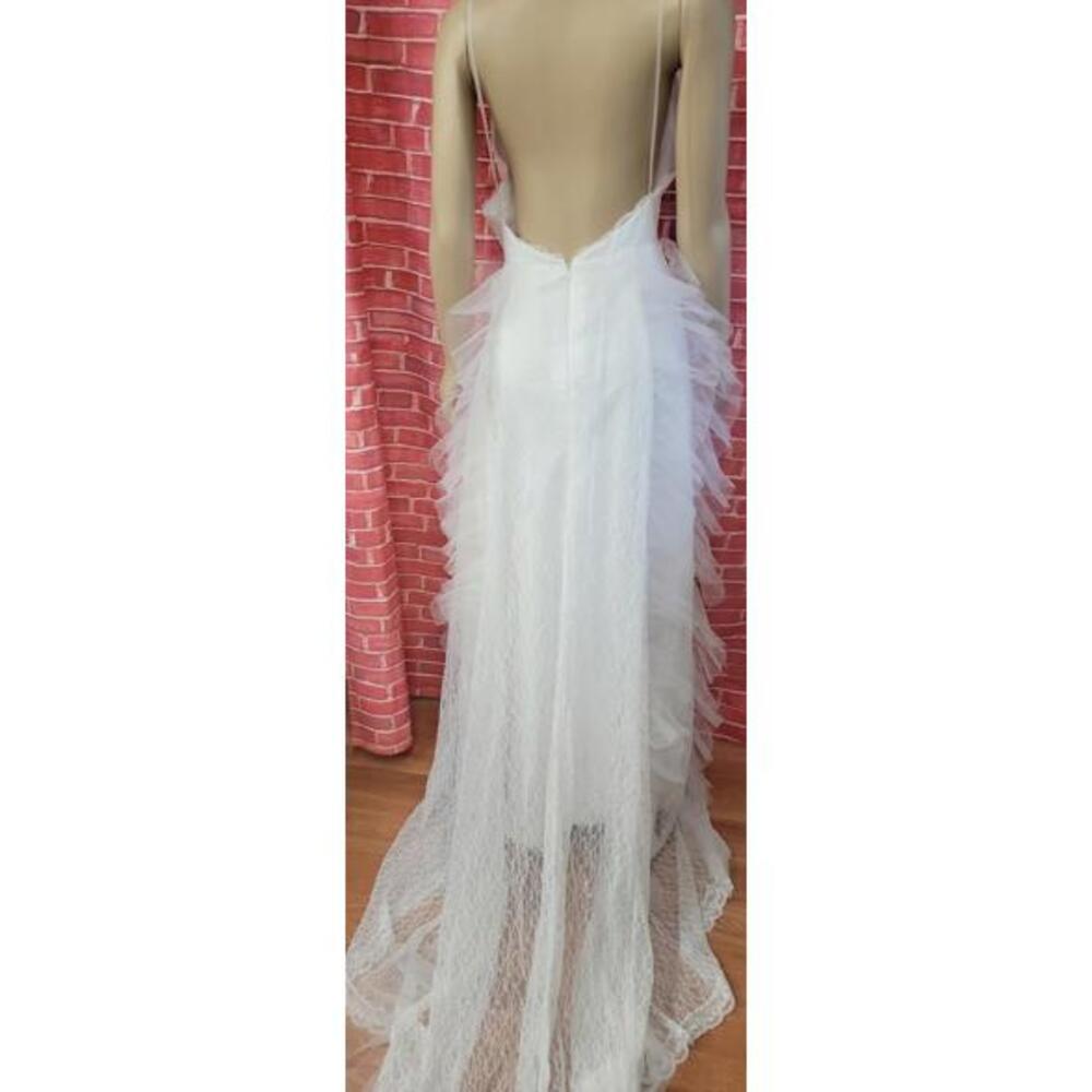 Hebeos Limited Edition Women's Deep V Lace Wedding Dress (38" Bust) White #C5